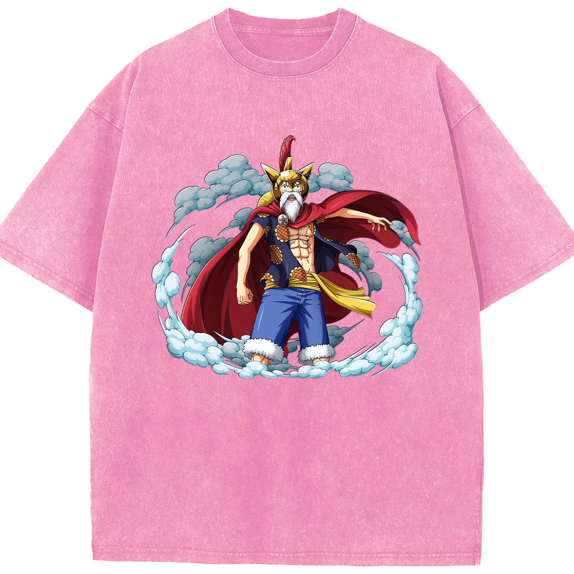 ワンピース モンキー・D・ルフィ ONE PIECE Monkey D. Luffy 綿100% ヴィンテージ風 半袖Tシャツ（フロントプリント）
